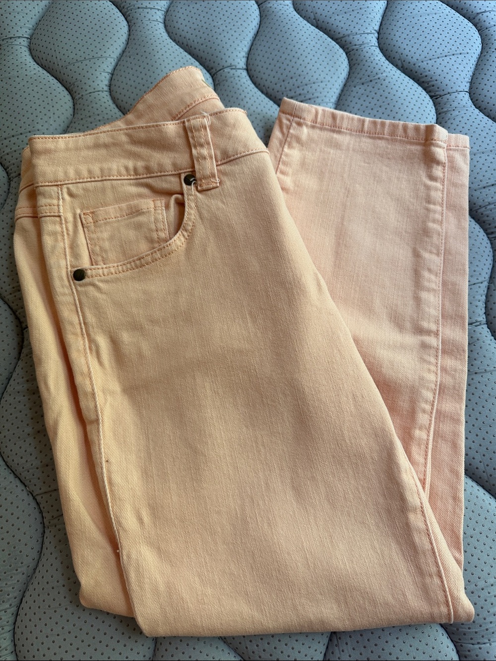 CAbi Peach Cropped Straight Jeans